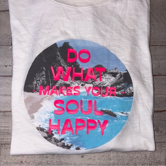 Old Navy Size 3X Sea Salt "Do What Makes Your Soul Happy" Short Sleeve Top NWT! - Picture 12 of 12
